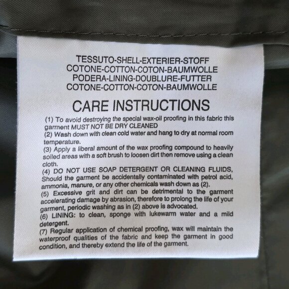 VTG Lavenir Wax Chore Coat Men 36 Military Green LS Lined Cotton Equestrian Hood - Picture 13 of 16